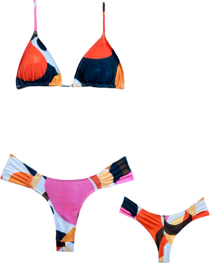 multicolored bikini triangle top