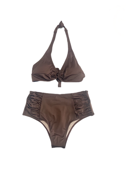 brown large coverage bikini 